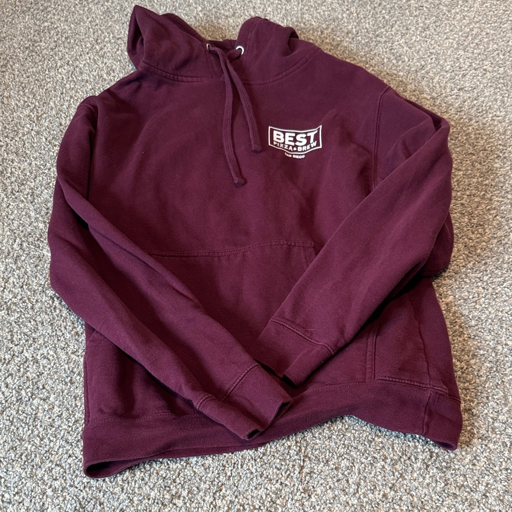 Best Pizza Maroon Hoodie Sweater